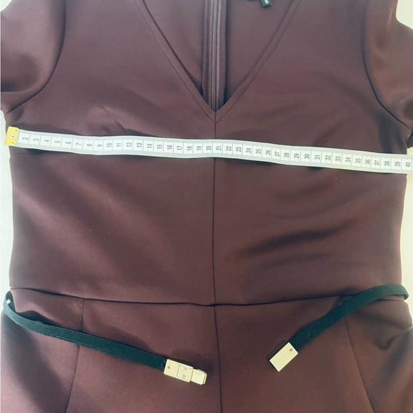 Dynamite Pencil Women's Dress V-Neck Cap Sleeve Raised Waist Bodycon Sheath M - Picture 12 of 13